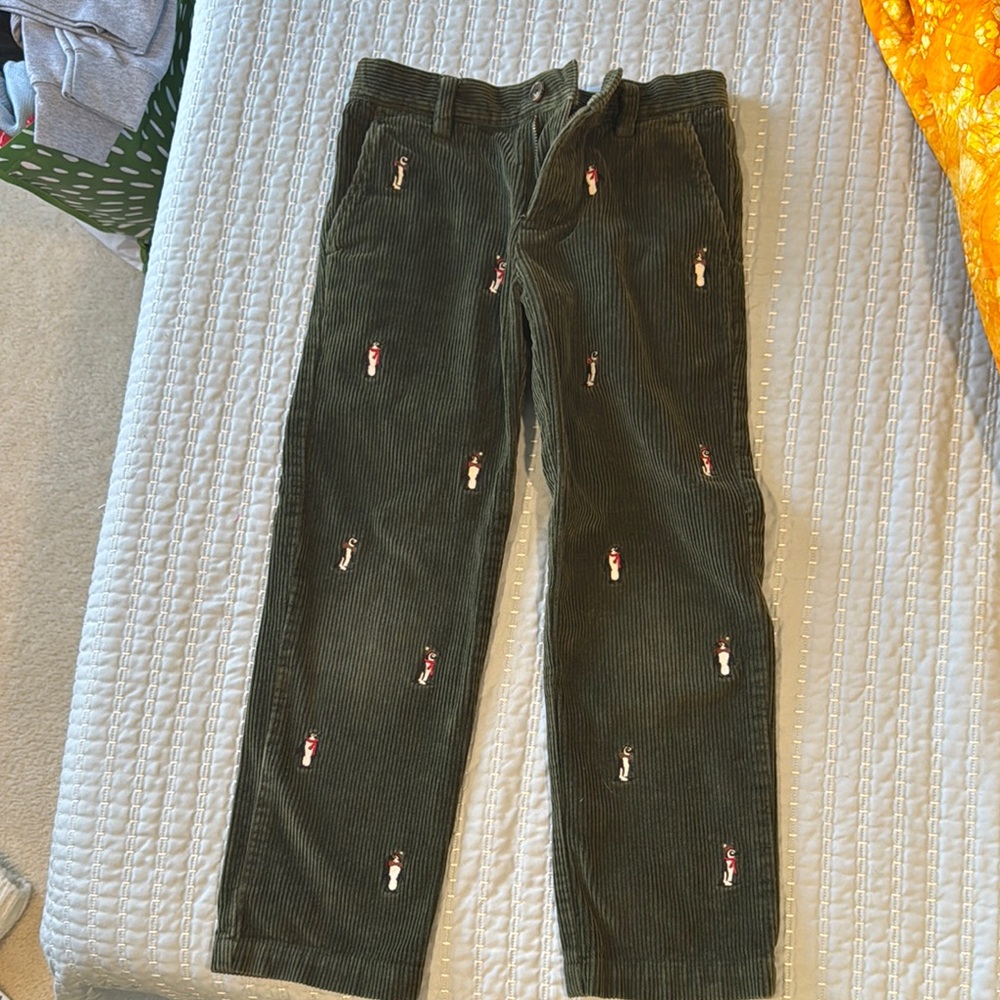 Boys Brooks Brothers Holiday Corduroy Pants in Green